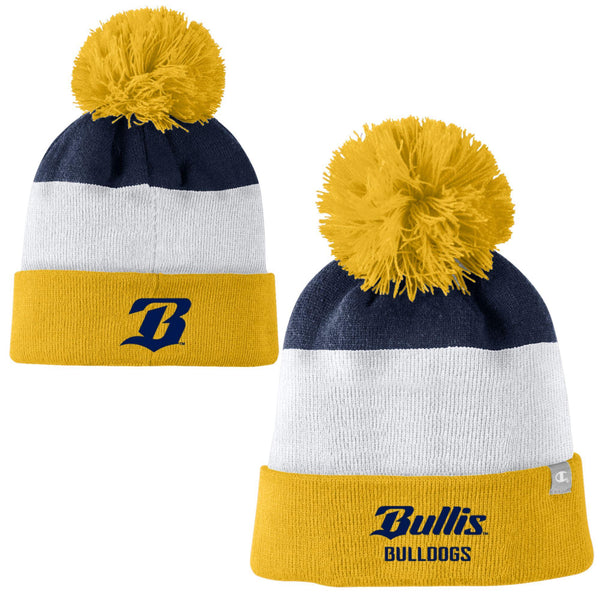 Champion Striped Beanie with Pom – Bulldog Store Bullis